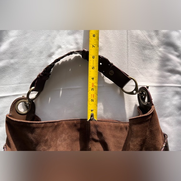 HYPE Suede LEATHER Slouch HOBO Buckle PURSE Bag - Picture 14 of 16